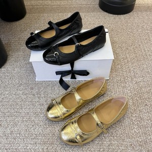 Zapatos planos Mary Jane con punta redonda y cierre de hebilla con correa en T de charol para mujer, color dorado y negro, talla 36 37 38 39 40 - Product Image 4