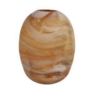 Vaso ovale in vetro con finitura effetto marmo per l'arredamento del soggiorno - Product Image 4