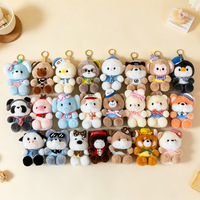 Pendentif en peluche polyester personnalisé OEM ODM, motif animal de dessin animé, porte-clés mignon, cadeau unisexe pour enfants, ornement