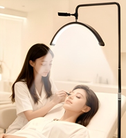 Lampe de sol professionnelle en forme de U, demi-lune, avec protection oculaire, réglable, pour salon de beauté, extensions de cils, maquillage, studio