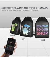 Sac de poitrine intelligent CRELANDER avec écran LED dynamique, sac bandoulière étanche, contrôle par application, sac publicitaire