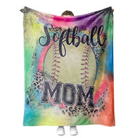 Nouvelle couverture polaire de voyage en polyester, motif sport de softball personnalisé, pour lits et pique-niques, vente en gros