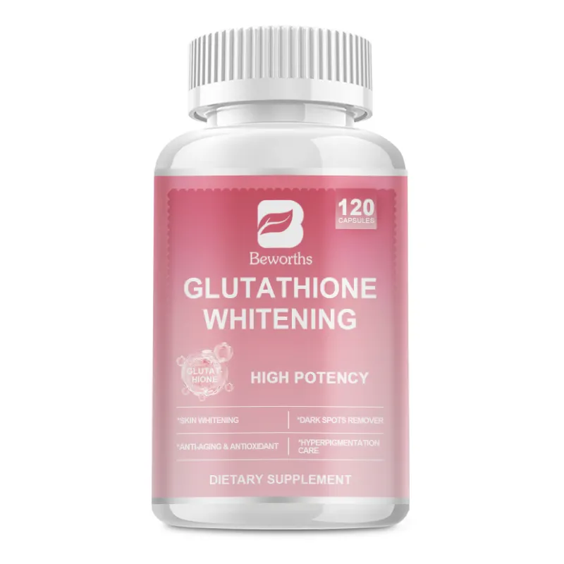 Beworths 120PCs Cápsula de glutatión antienvejecimiento Suplemento para blanquear la piel Píldora de glutatión