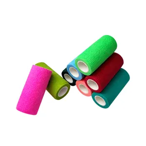 High Quality OEM Medical Sports Tape Solid Pattern Stretch Cotton Elastic Adhesive Bandage Hot Selling Cohesive Bandage