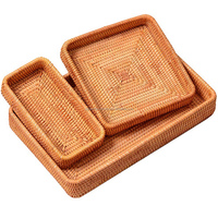 Plateaux de service multifonctionnels en rotin 100% naturel, écologiques, de la marque Galaximex, fabriqués à la main, paniers de rangement pour fruits, organisateur de maison