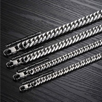 Collier unisexe en acier inoxydable titane 6/8/10/12/14mm, double fermoir, hexagonal poli, chaîne épaisse à maillons cubains, pour soirée