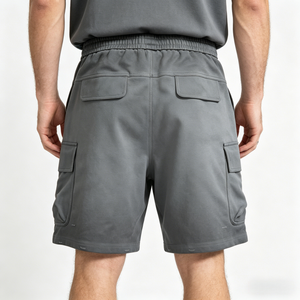 Pantalones Cortos Cargo Personalizados para Hombre, con Cordón, Estilo Casual Desgastado, Color Sólido, Tela de Algodón Transpirable, con Bolsillos - Product Image 2