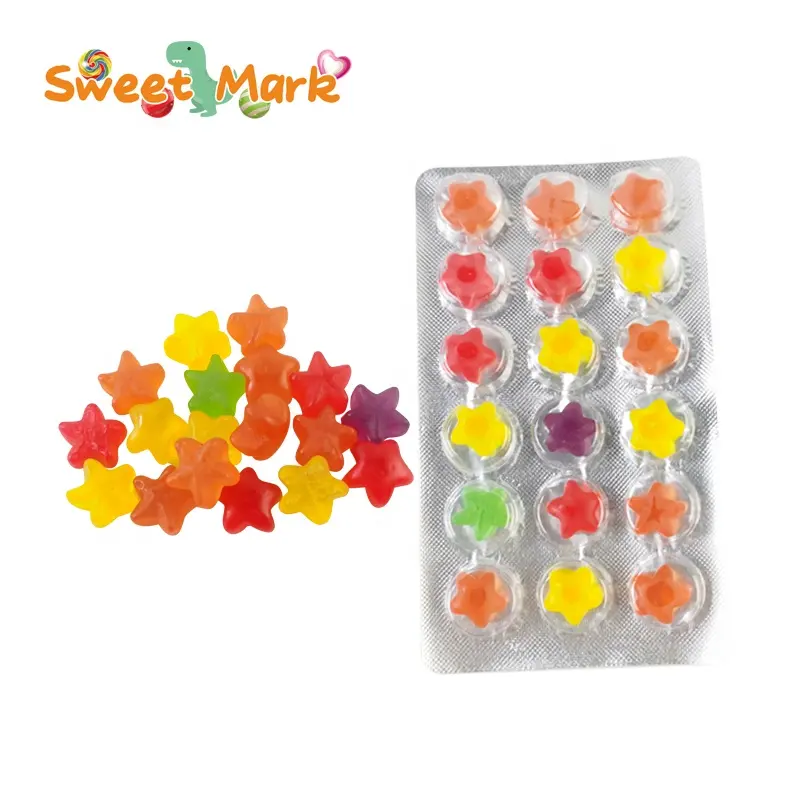 High quality star shapes halal gummy candy mix fruit flavor candy