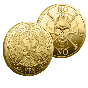 عملة تذكارية معدنية مطلية بتصميم ثلاثي الأبعاد لجمجمة العنقاء، مصنوعة يدويًا من الحديد، متوفرة باللون البرونزي العتيق والفضي، تصميم مخصص مجاني - Product Image 1