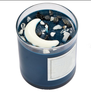 Crystal Candles New Home Decorative Private Label Handmade Crescent Moon Crystal Soy Wax Glass Jar Candles