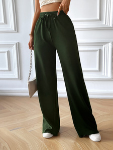 Automne Hiver Anti-boulochage Asual Pantalon Elasti Taille Pantalon Large Jambe Pantalon Femme Avec Pokets - Product Image 5