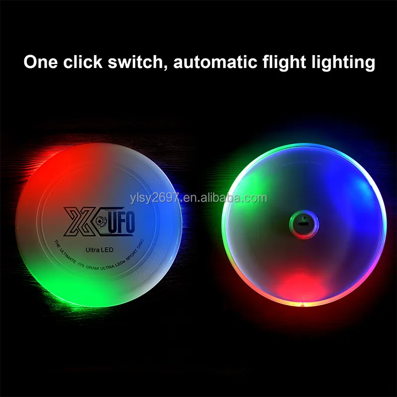 Frisbee de luz automática inteligente recargable para deportes al aire libre Frisbeed Led Flying Disc Custom 175g Ultimate Frisbeed