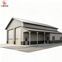 Taller Industrial con Estructura de Acero de Alta Resistencia, Fábrica de Procesamiento de Estructuras de Acero Prefabricadas Personalizadas. Construcción de Plantas Metálicas Prediseñadas