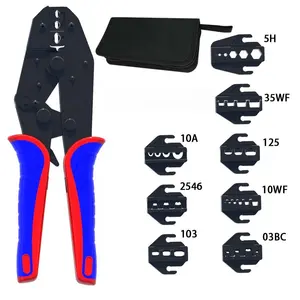 Conjunto de ferramentas de crimpagem de terminais VK Alicate com 5H 35WF 125 10WF 03BC 10A 2546 103 mandíbulas intercambiáveis Catraca de fio Crimper