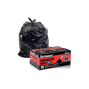 Admirable Quality High Grades Ultrasac Heavy Duty <b>Compostable</b> Garbage Contractor Trash <b>Bags</b> 60 Gallon 6 Mil - Product Image 1