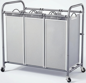 Household Removable Metal Cloth Sorter Portable Rolling <b>Divider</b> with Casters Wheels for Bathroom Laundry Hamper Baskets - Product Image 1
