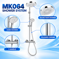 Robinet de douche à effet pluie pour salle de bain, en laiton chromé poli, monocommande, montage mural, système de douche complet avec douchette à main