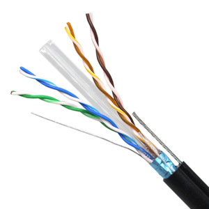 <strong>CAT6</strong> FTP 4 Pairs 23AWG 0.56mm Solid Pure Copper with Steel Messenger PE Jacket Outdoor Aerial Network <strong>Cable</strong> - Product Image 3
