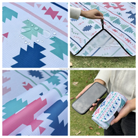 Tapis de plage promotionnel personnalisé avec logo d'usine, en Oxford 600D, imperméable, léger, pliable, sans sable, pour camping et pique-nique