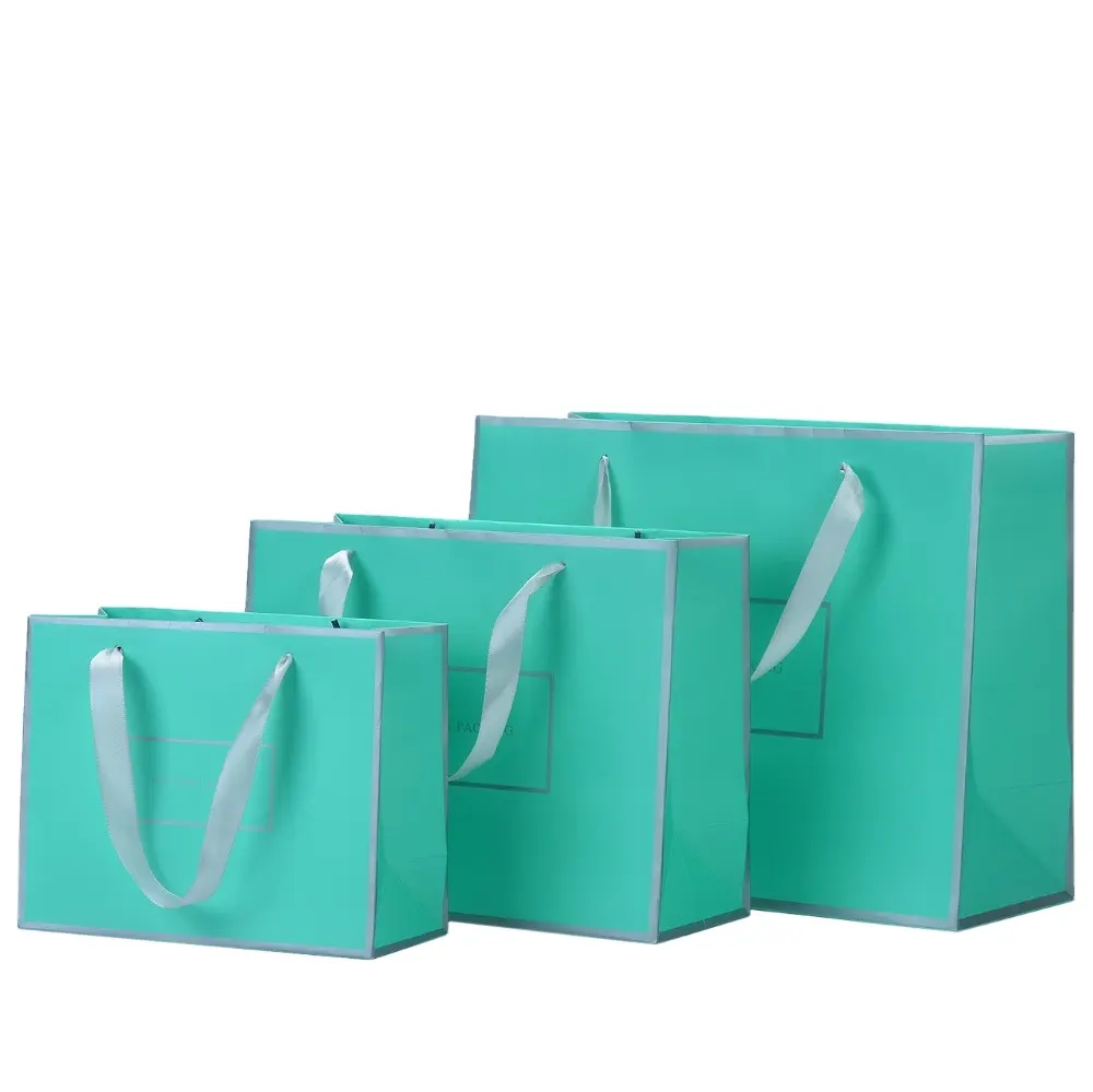 Бумажный пакет с логотипом на заказ Роскошная Одежда для покупок бумажный пакет бутик перерабатываемый Подарочный пакет с ленточной веревкой