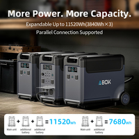 Station Portable ABOK 3600W 3840Wh LiFePO4 avec PD 140W, USB-C, QC3.0, Prise XT90 12V, Solaire 2000W MPPT, Onde Sinusoïdale Pure pour Maison, Extérieur et Voiture