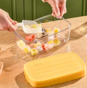 Household Food Grade Plastic Ice Cube Maker Tray Square Ice Cube Mold With Ice Shovel