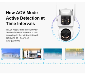 מצלמת אבטחה חיצונית 4MP 4G AOV עם אנרגיה סולארית, זום 10X, זיהוי AI, עדשה כפולה, 5K, כרטיס סים 4G, מצלמת CCTV סולארית - Product Image 3