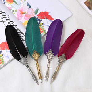 Pluma de plumas estilo vintage con logotipo personalizado, pluma de metal promocional para publicidad, pluma de inmersión colorida. - Product Image 5