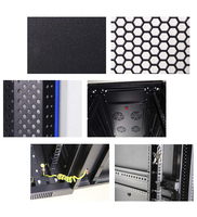 Rak Server Lantai LE 19 Inch, Kabinet Jaringan 18U-47U Standar IEC297-2, Baja Canai Dingin SPCC, IP20, 800KG