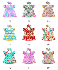 Robe d'été Yiwu Yiyuan pour enfants, motif ananas, manches évasées, pompons, pour bébés filles, tenue décontractée de fête pour adolescentes - Product Image 6