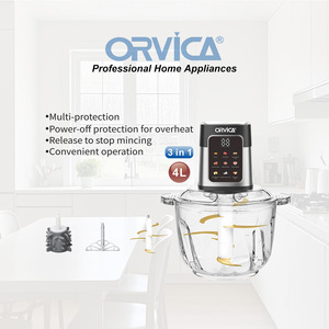 Hachoir à viande électrique domestique ORVICA, norme européenne, mixeur multifonctionnel, robot culinaire, hachoir pour aliments pour bébés - Product Image 4