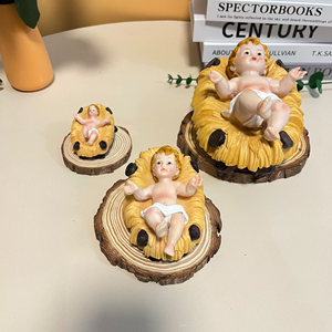 クリスマス装飾カトリックギフトキリスト降誕マンガーシーン置物樹脂聖子飾り聖赤ちゃんイエスキリスト像2025 - Product Image 2