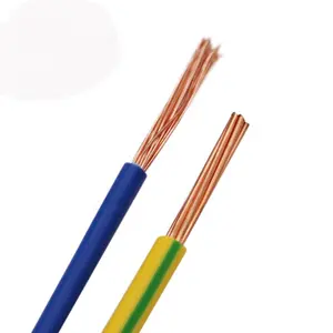 H07V-K NYAF cabo de cobre 2.5mm2 4mm2 6mm2 10mm2 cabo da isolação DO PVC amarelo e verde colorido