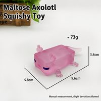 Jouet sensoriel anti-stress en TPR, axolotl rose transparent, jouet à presser pour le bureau
