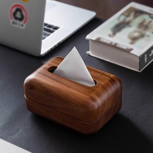 Solid Wood Tissue Box Wooden Grain Desktop Napkin Holder For Living <b>Room</b> Car Bathroom Home Use - Product Image 4