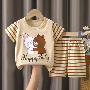 T-shirt décontracté pour enfants Youyuan Bao en <span class=keywords><strong>coton</strong></span> pur à motif <span class=keywords><strong>de</strong></span> dessin animé respirant à manches courtes pour garçons et filles - Product Image 3