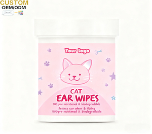 Biokleen Custom 150 lingettes pour oreilles de <span class=keywords><strong>chat</strong></span> biodégradables 100% lingettes pour enlever les taches et les larmes des animaux de compagnie - Product Image 1