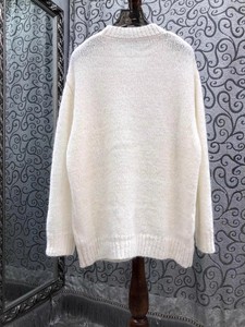 Chất Lượng Hàng Đầu Mới Dài Áo Len <span class=keywords><strong>2025</strong></span> Mùa Thu Mùa Đông Áo chui đầu Phụ Nữ Làm Tay Thêu Dài Tay Áo Lớn Màu Trắng Vàng Jumper - Product Image 2