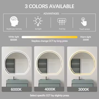 Miroir moderne led de forme demi-ronde miroir décoratif sans cadre pour la maison miroir mural intelligent pour villa hôtel projet