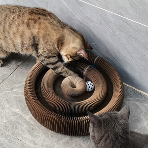 Grosir mainan kardus kucing bel modern baru lapisan ganda cakar bergelombang mainan organ papan kardus penggaruk kucing - Product Image 6