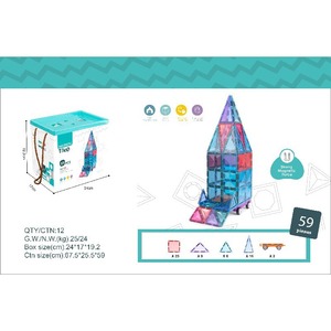 Jouets Eli - Blocs <span class=keywords><strong>de</strong></span> <span class=keywords><strong>construction</strong></span> magnétiques en plastique ABS très vendus - Ensemble <span class=keywords><strong>de</strong></span> tuiles 3D à empiler - Jouets <span class=keywords><strong>de</strong></span> <span class=keywords><strong>construction</strong></span> DIY - Blocs éducatifs - Product Image 2