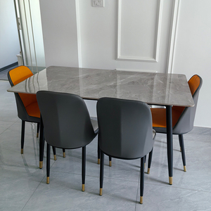 Tavolo da Pranzo Moderno Semplice di Lusso Leggero con Piano in Roccia, Tavolo Rettangolare per Soggiorno di Piccole Dimensioni, Mobili per Sala da Pranzo Domestica - Product Image 6