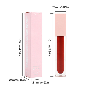 Boîte d'emballage personnalisée pour gloss liquide transparent, vente en gros, gloss végétalien brillant, mat, longue tenue, effet repulpant, brun foncé - Product Image 6
