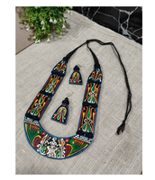 Ensemble collier et boucles d'oreilles en bois personnalisé de style bohème, perles naturelles, bijoux faits à la main, cadeau pour femmes et hommes, fête, mariage, anniversaire, fiançailles