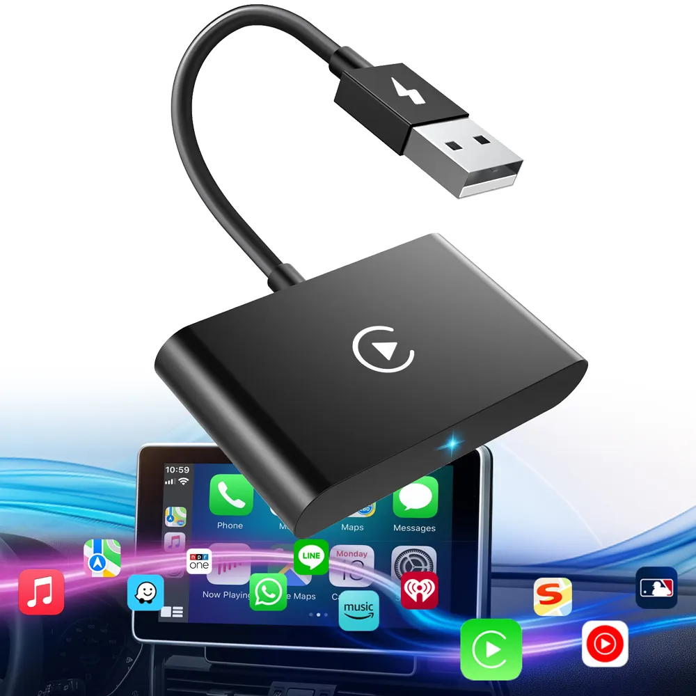 Kablosuz CarPlay adaptörü Dongle Android oto Dongle için kablolu araba oynamak için araba navigasyon ve GPS adaptörü dönüştürmek