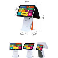 ZHONGJI Nuevo Terminal Punto de Venta Todo en Uno con Doble Pantalla, Sistema de Punto de Venta de Escritorio con Impresora Térmica de Recibos Integrada, Windows