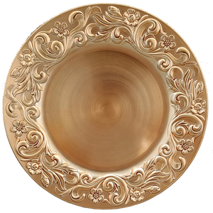 Decoración <span class=keywords><strong>de</strong></span> mesa redonda <span class=keywords><strong>de</strong></span> 13 pulgadas, plato <span class=keywords><strong>de</strong></span> cena con cargador, <span class=keywords><strong>de</strong></span> plástico, para boda, oro y plata, venta al por mayor - Product Image 5