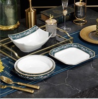 Assiettes de table en porcelaine fine, tasses à thé de cérémonie, collection de forme ronde à motif en relief