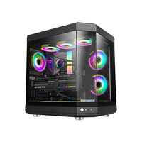 Boîtiers d'ordinateur de bureau Boîtier d'ordinateur PC incurvé ATX Support en verre trempé Ventilateur ARGB Refroidissement par eau Boîtier de jeu PC ATX