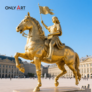 Esculturas <span class=keywords><strong>de</strong></span> Mujer a Caballo con Bandera, Hechas a Mano en Latón Dorado, Estatua Femenina <span class=keywords><strong>de</strong></span> Latón, Heroica <span class=keywords><strong>Juana</strong></span> <span class=keywords><strong>de</strong></span> <span class=keywords><strong>Arco</strong></span> con Bandera - Product Image 5